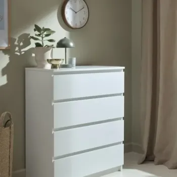 Komoda 4 zásuvky bílá moderní